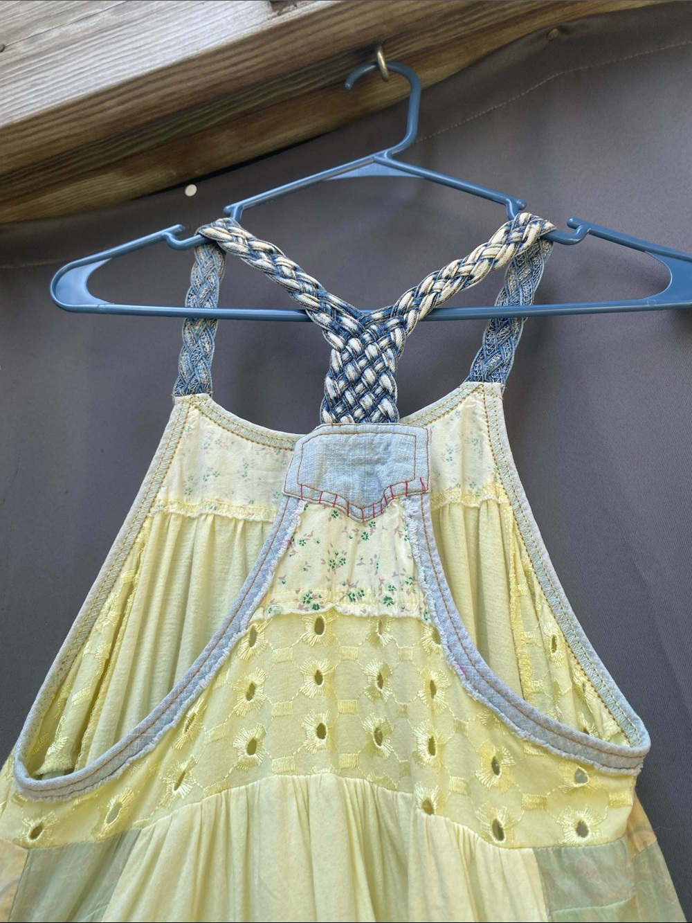 Free People Pale Yellow Braided-Strap High-Low Dress - Picture 4 of 4